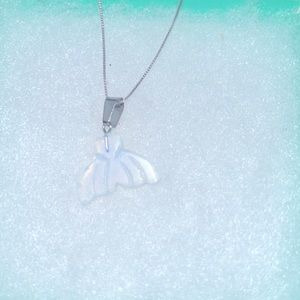 COPY - Boho hippie Opal Mermaid tail Sterling Silver Necklace 16”